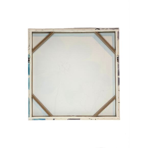 Blue Floral Girl's Canvas Art Painting Hanging Wall Decor Home Print 2 x 2 feet - Picture 2 of 5